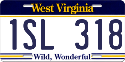 WV license plate 1SL318