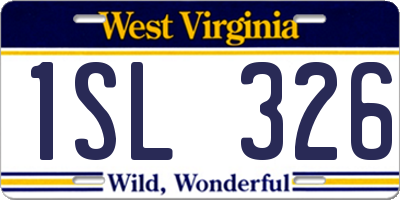 WV license plate 1SL326