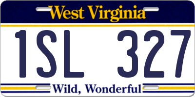 WV license plate 1SL327