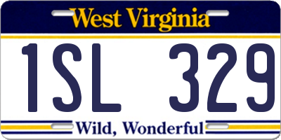 WV license plate 1SL329
