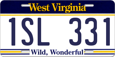 WV license plate 1SL331
