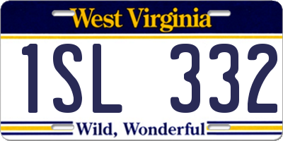 WV license plate 1SL332