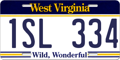 WV license plate 1SL334