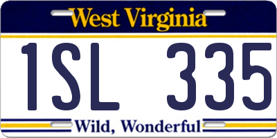 WV license plate 1SL335