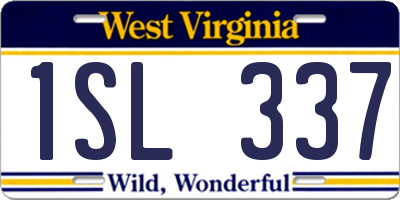 WV license plate 1SL337
