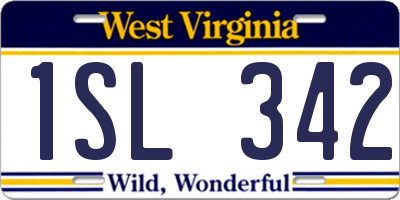 WV license plate 1SL342
