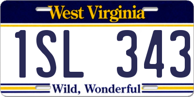 WV license plate 1SL343