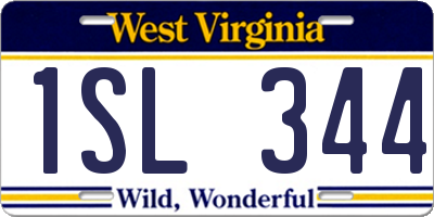 WV license plate 1SL344