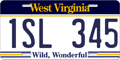 WV license plate 1SL345