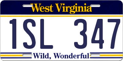 WV license plate 1SL347