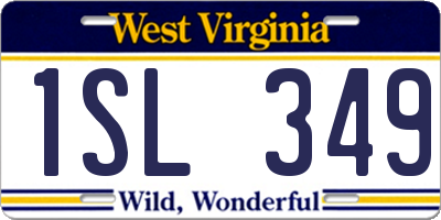 WV license plate 1SL349