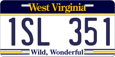 WV license plate 1SL351