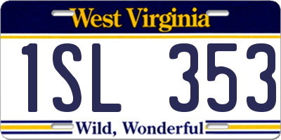 WV license plate 1SL353