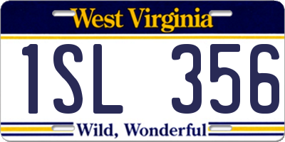 WV license plate 1SL356