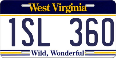 WV license plate 1SL360