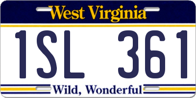 WV license plate 1SL361