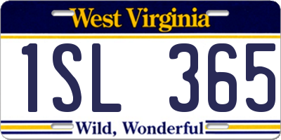 WV license plate 1SL365