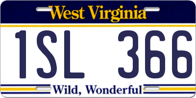 WV license plate 1SL366