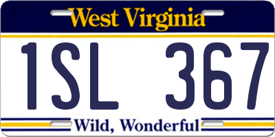 WV license plate 1SL367