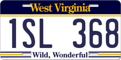 WV license plate 1SL368