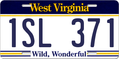 WV license plate 1SL371