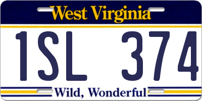 WV license plate 1SL374
