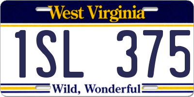 WV license plate 1SL375