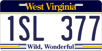 WV license plate 1SL377