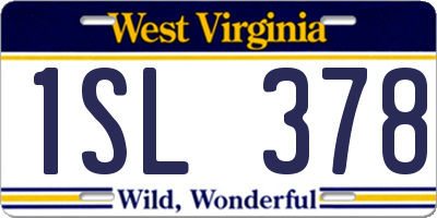 WV license plate 1SL378