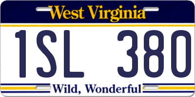 WV license plate 1SL380