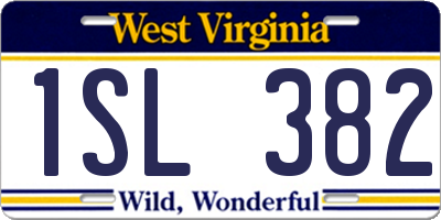 WV license plate 1SL382