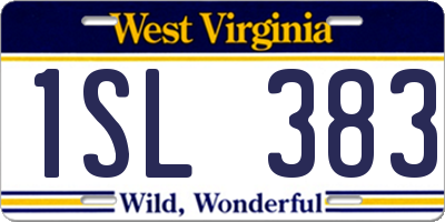 WV license plate 1SL383
