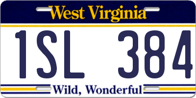WV license plate 1SL384