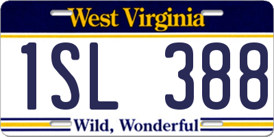 WV license plate 1SL388