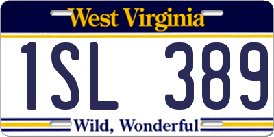 WV license plate 1SL389