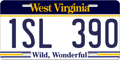 WV license plate 1SL390