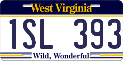 WV license plate 1SL393