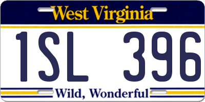 WV license plate 1SL396