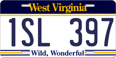 WV license plate 1SL397