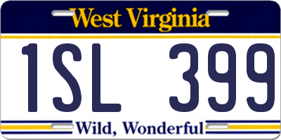 WV license plate 1SL399