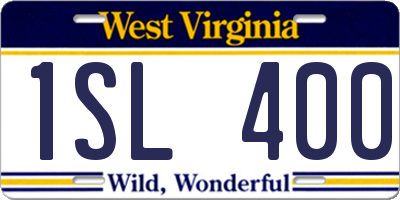 WV license plate 1SL400