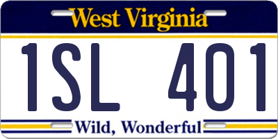 WV license plate 1SL401