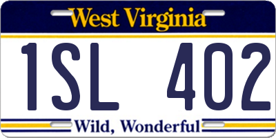 WV license plate 1SL402