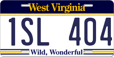 WV license plate 1SL404