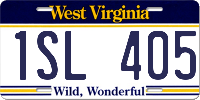 WV license plate 1SL405