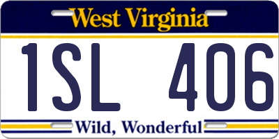 WV license plate 1SL406