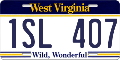 WV license plate 1SL407