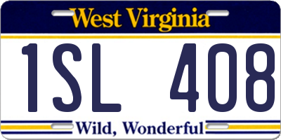 WV license plate 1SL408