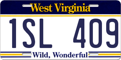 WV license plate 1SL409