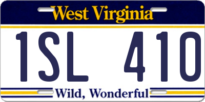 WV license plate 1SL410